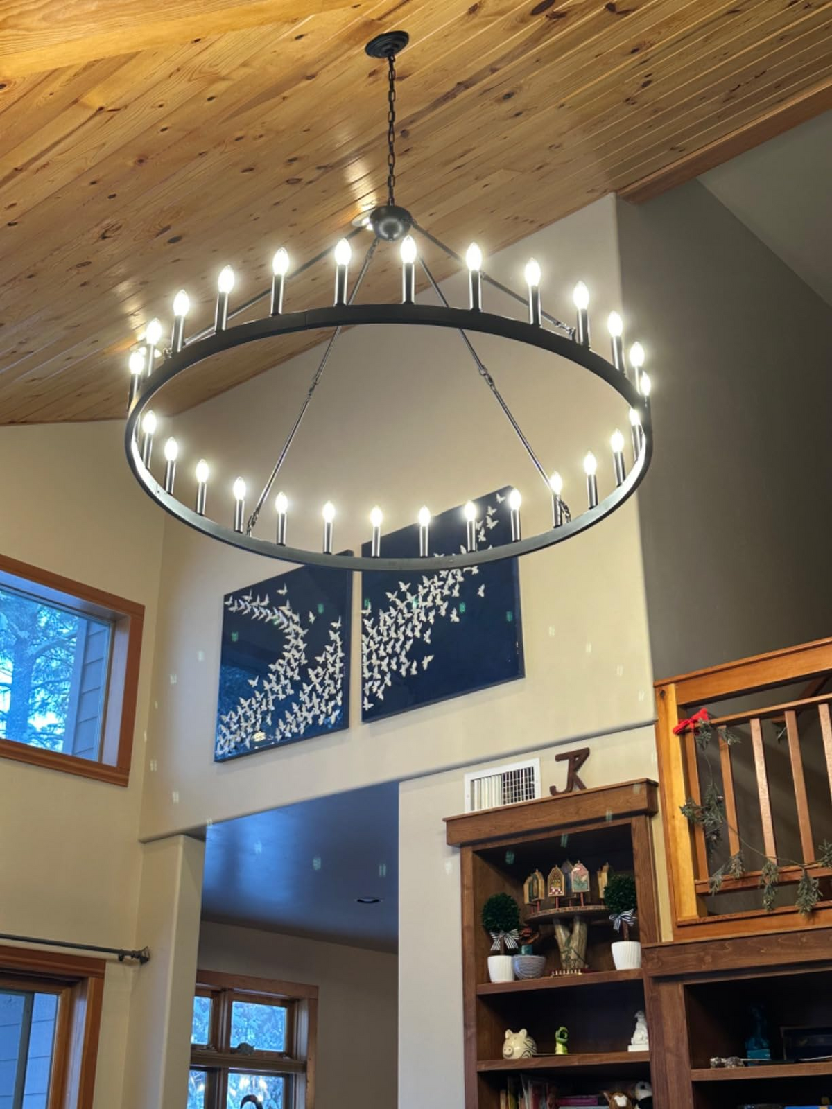 Camina Vintage Candelabra Round Chandelier 73"