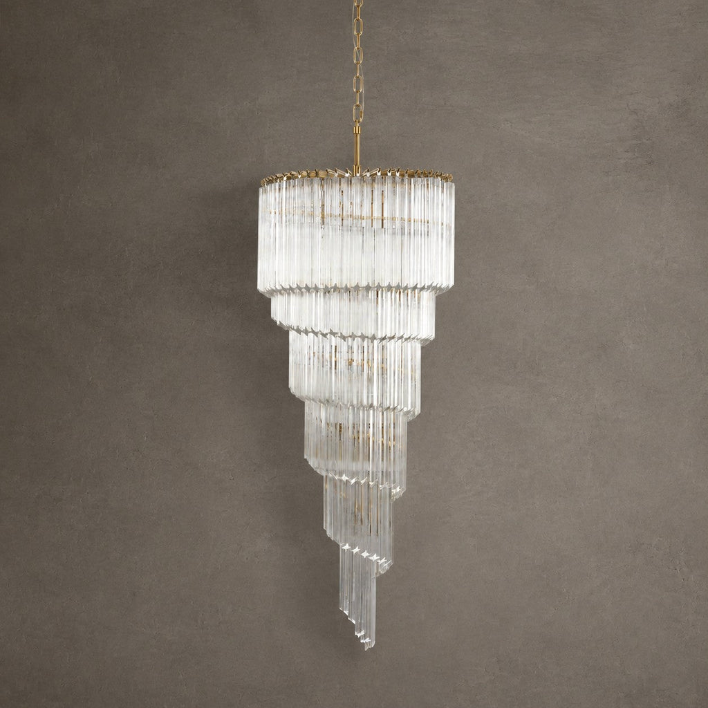 Chandelier  Cascada Spiral Clear Crystal Nickel