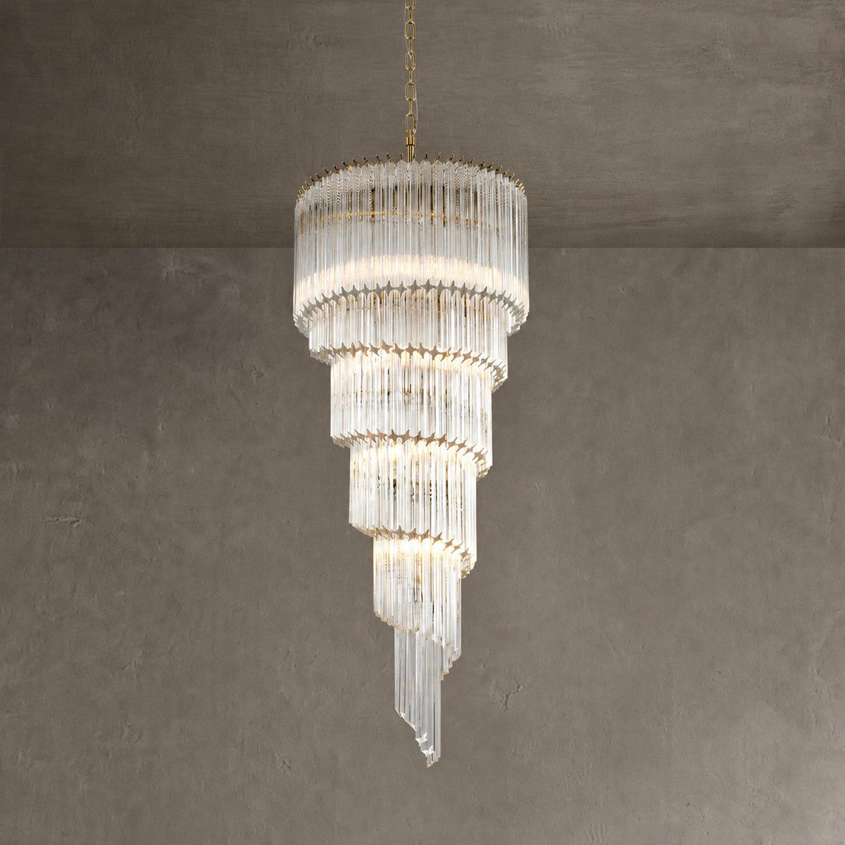 Chandelier  Cascada Spiral Clear Crystal Nickel