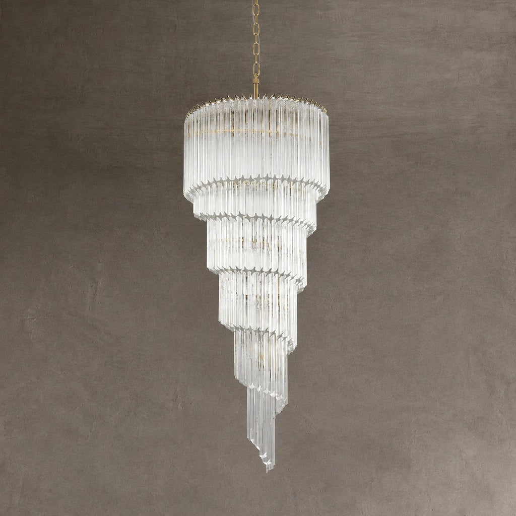 Chandelier  Cascada Spiral Clear Crystal Nickel