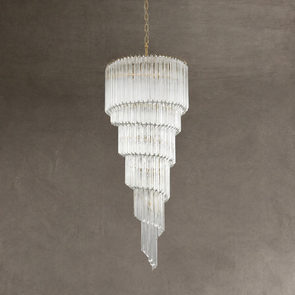 Chandelier  Cascada Spiral Clear Crystal Nickel