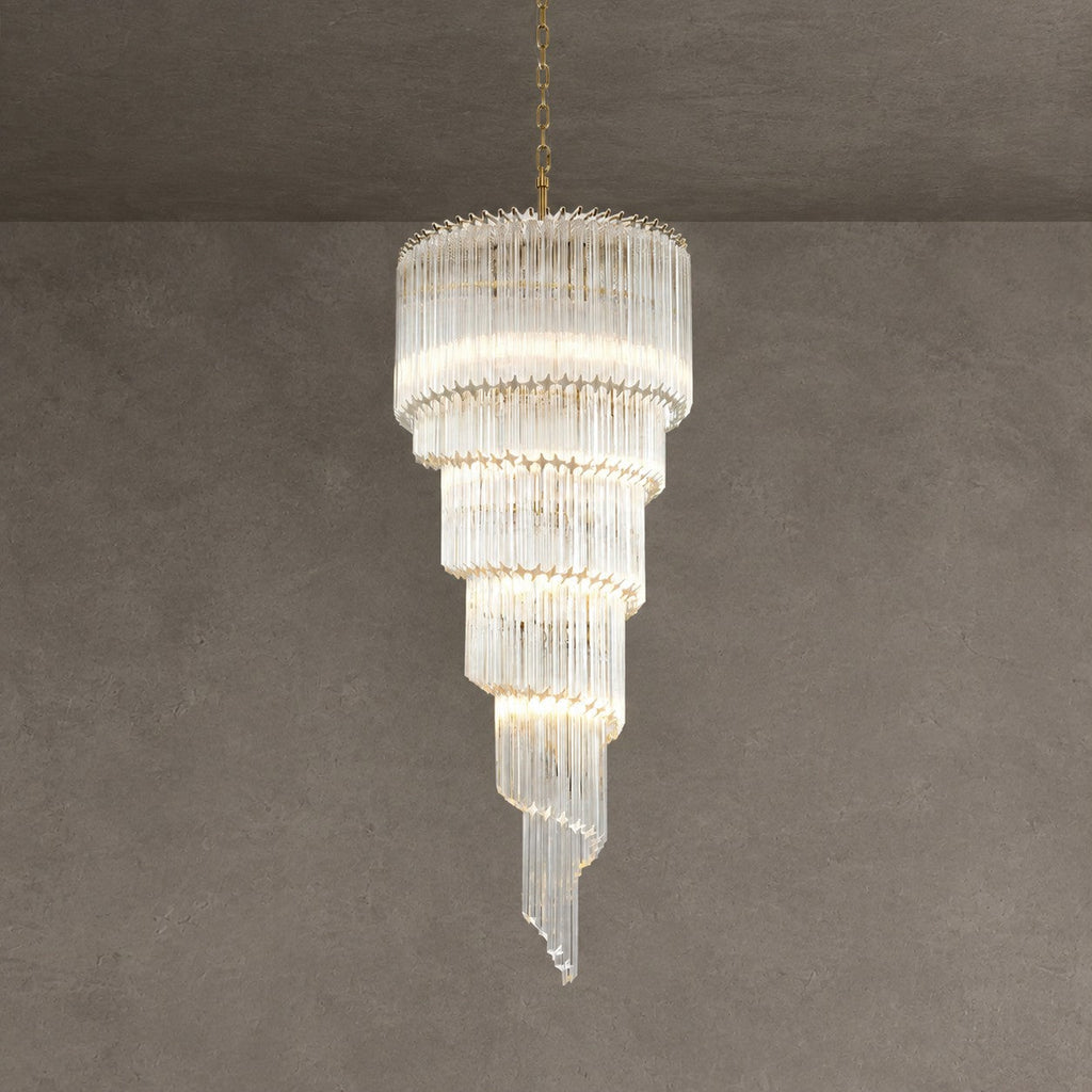 Chandelier  Cascada Spiral Clear Crystal Nickel