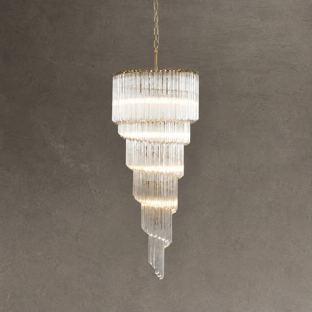 Chandelier  Cascada Spiral Clear Crystal Nickel