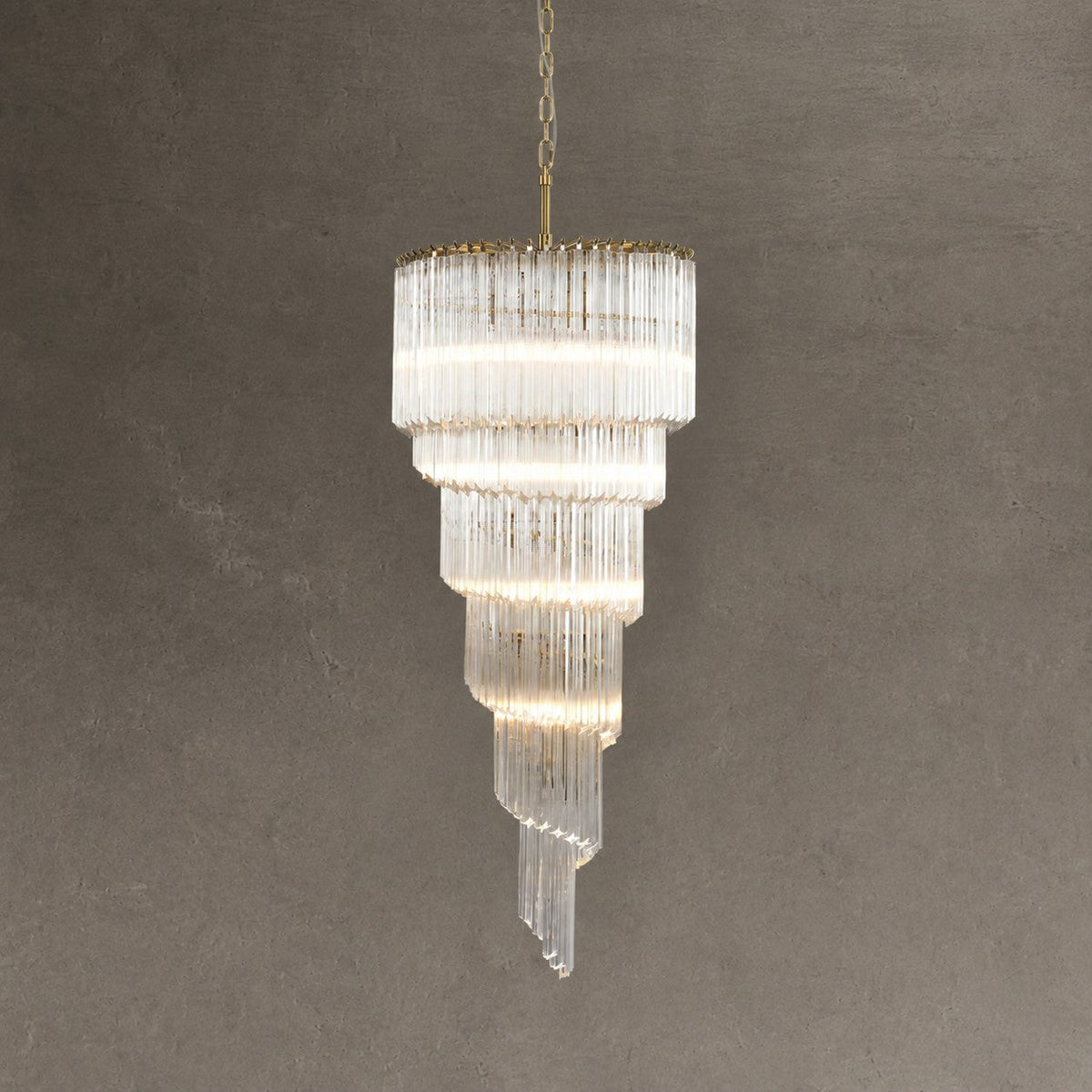 Chandelier  Cascada Spiral Clear Crystal Nickel