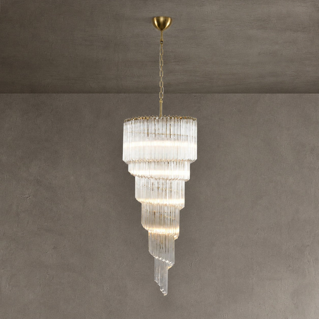 Chandelier  Cascada Spiral Clear Crystal Nickel