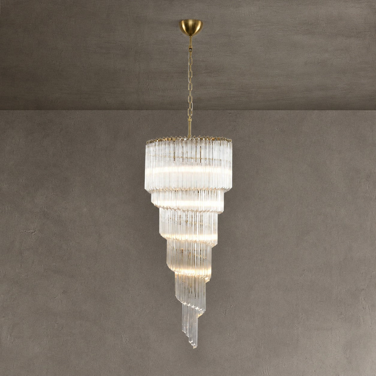 Chandelier  Cascada Spiral Clear Crystal Nickel
