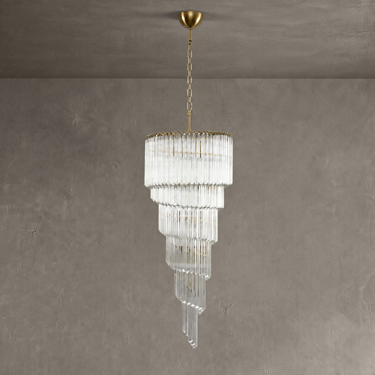 Chandelier  Cascada Spiral Clear Crystal Nickel