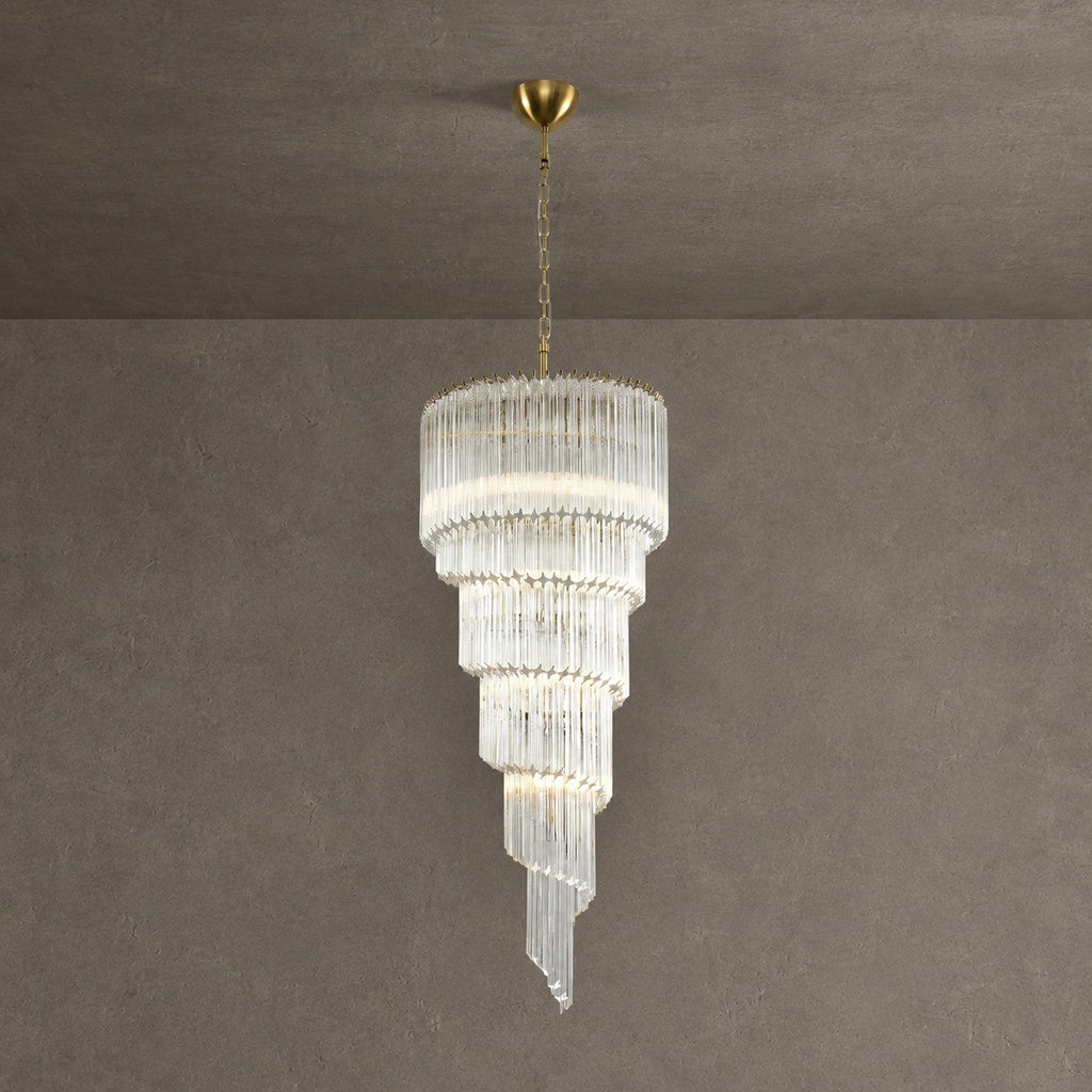 Chandelier  Cascada Spiral Clear Crystal Nickel