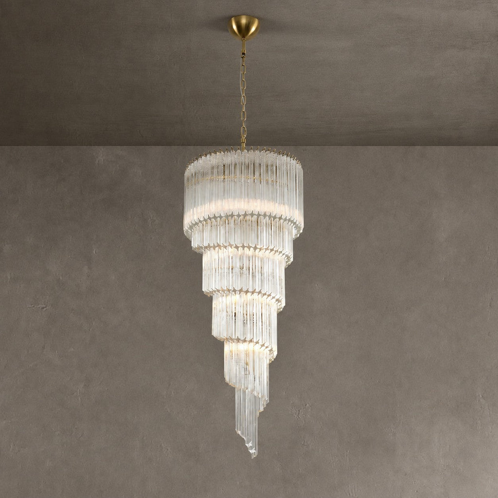 Chandelier  Cascada Spiral Clear Crystal Nickel
