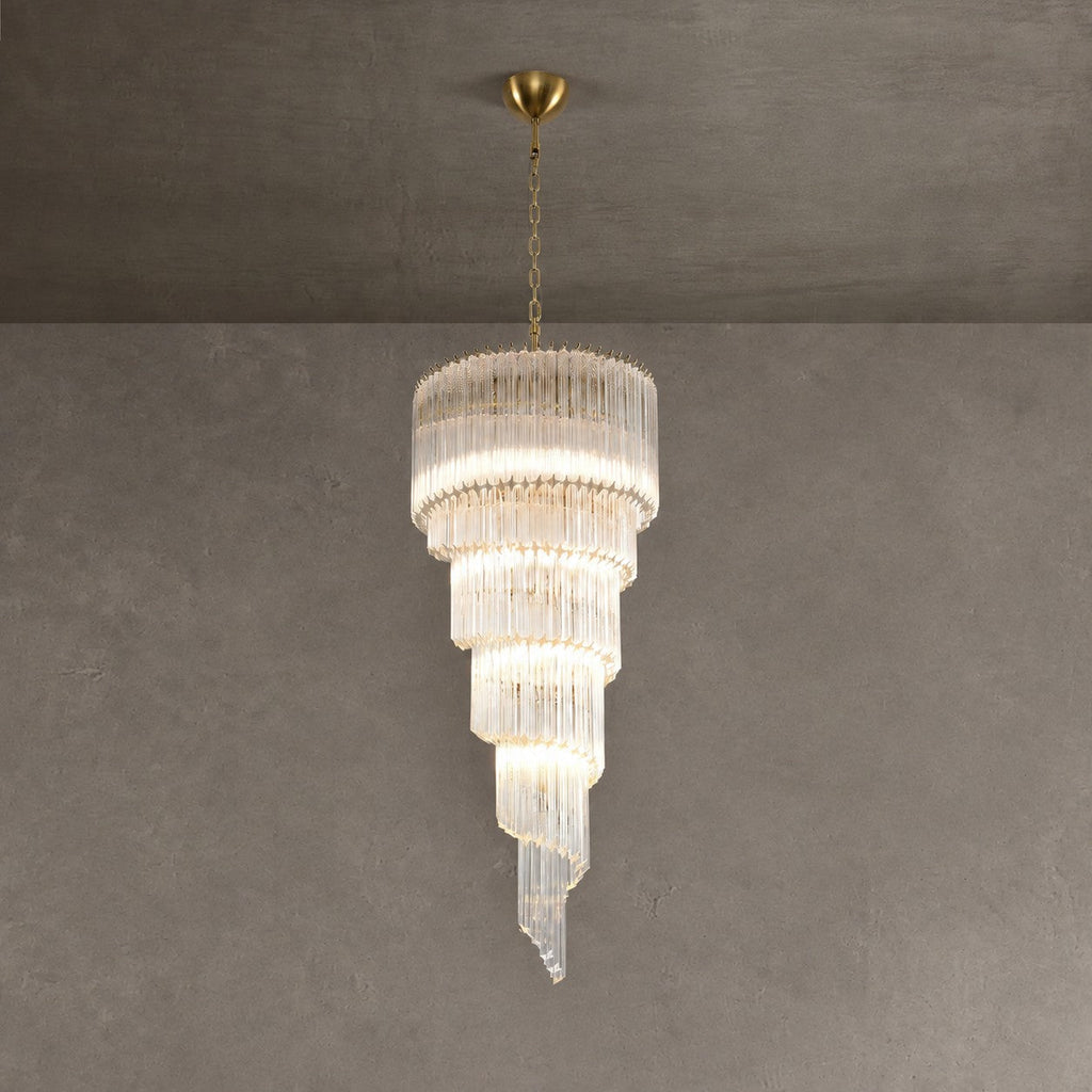 Chandelier  Cascada Spiral Clear Crystal Nickel