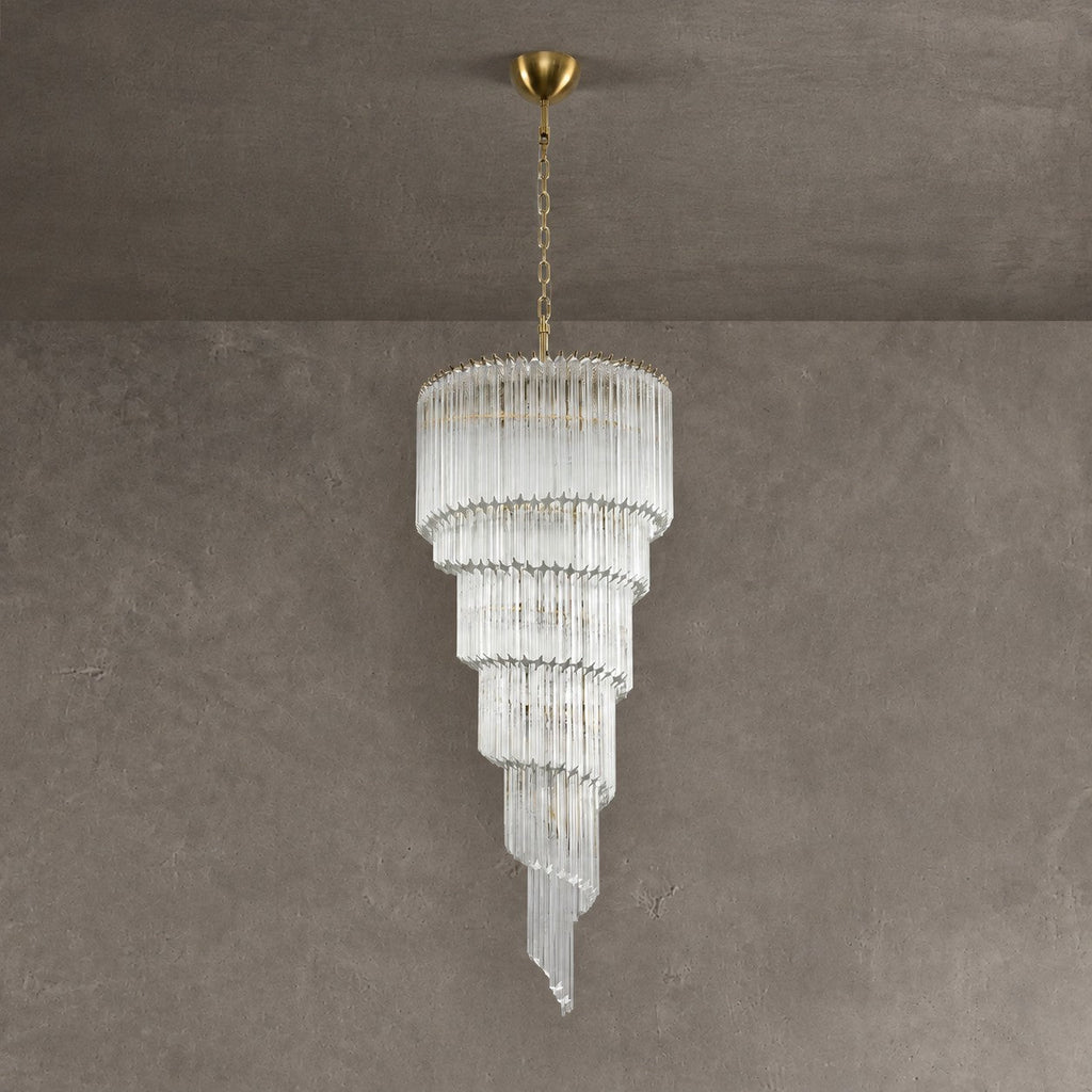 Chandelier  Cascada Spiral Clear Crystal Nickel
