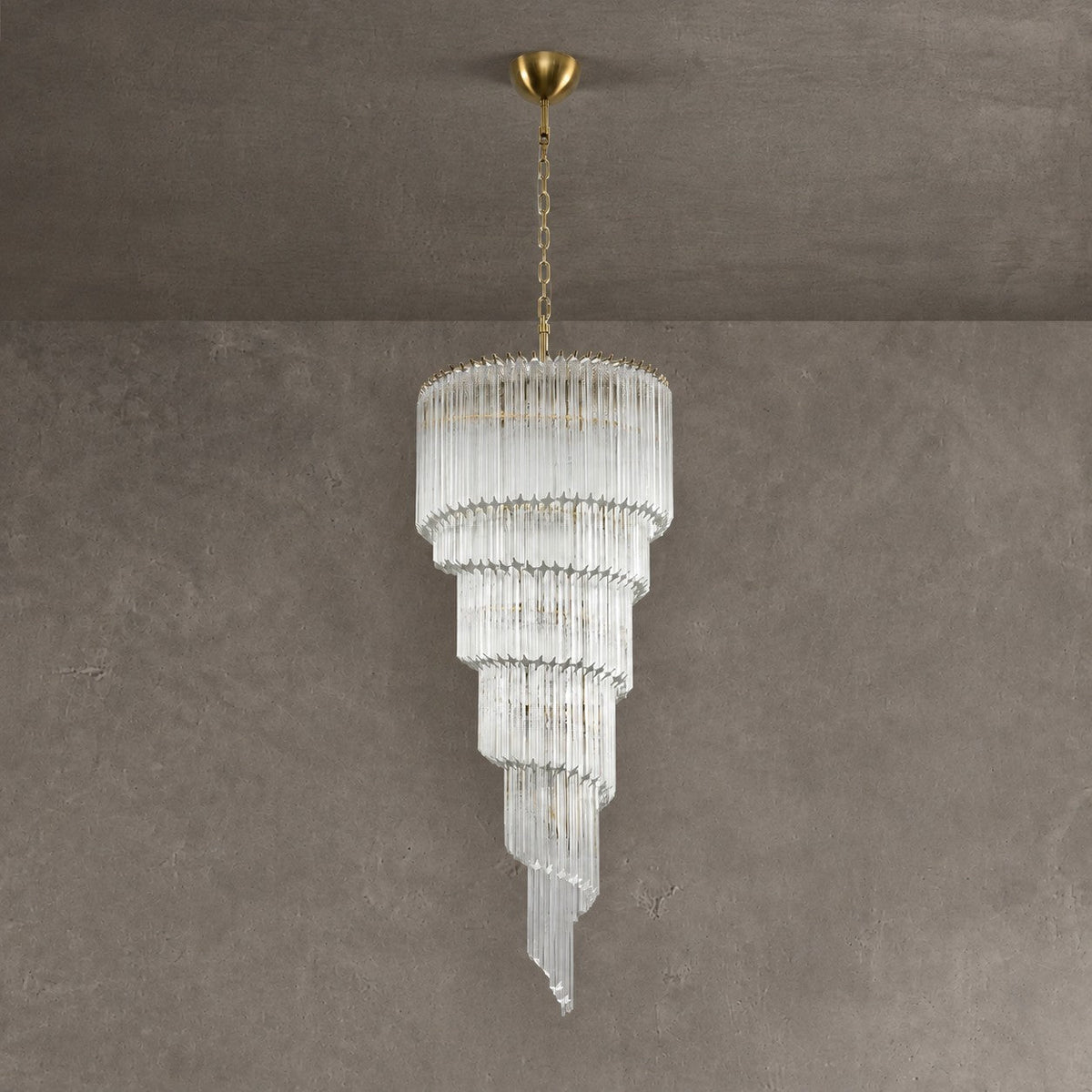 Chandelier  Cascada Spiral Clear Crystal Nickel