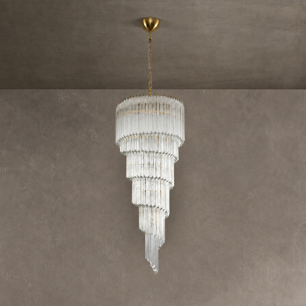 Chandelier  Cascada Spiral Clear Crystal Nickel
