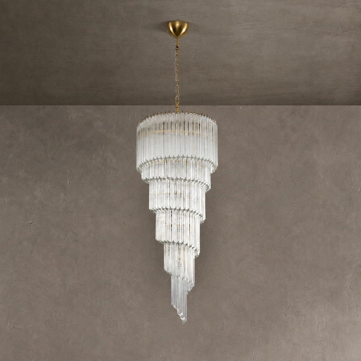 Chandelier  Cascada Spiral Clear Crystal Nickel