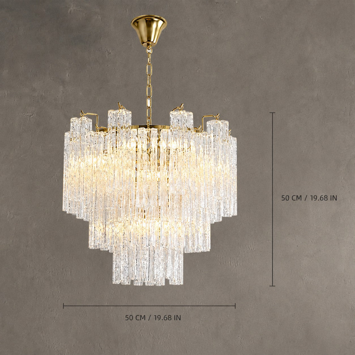 Cascade Tiered Chandelier Artisan Murano Style