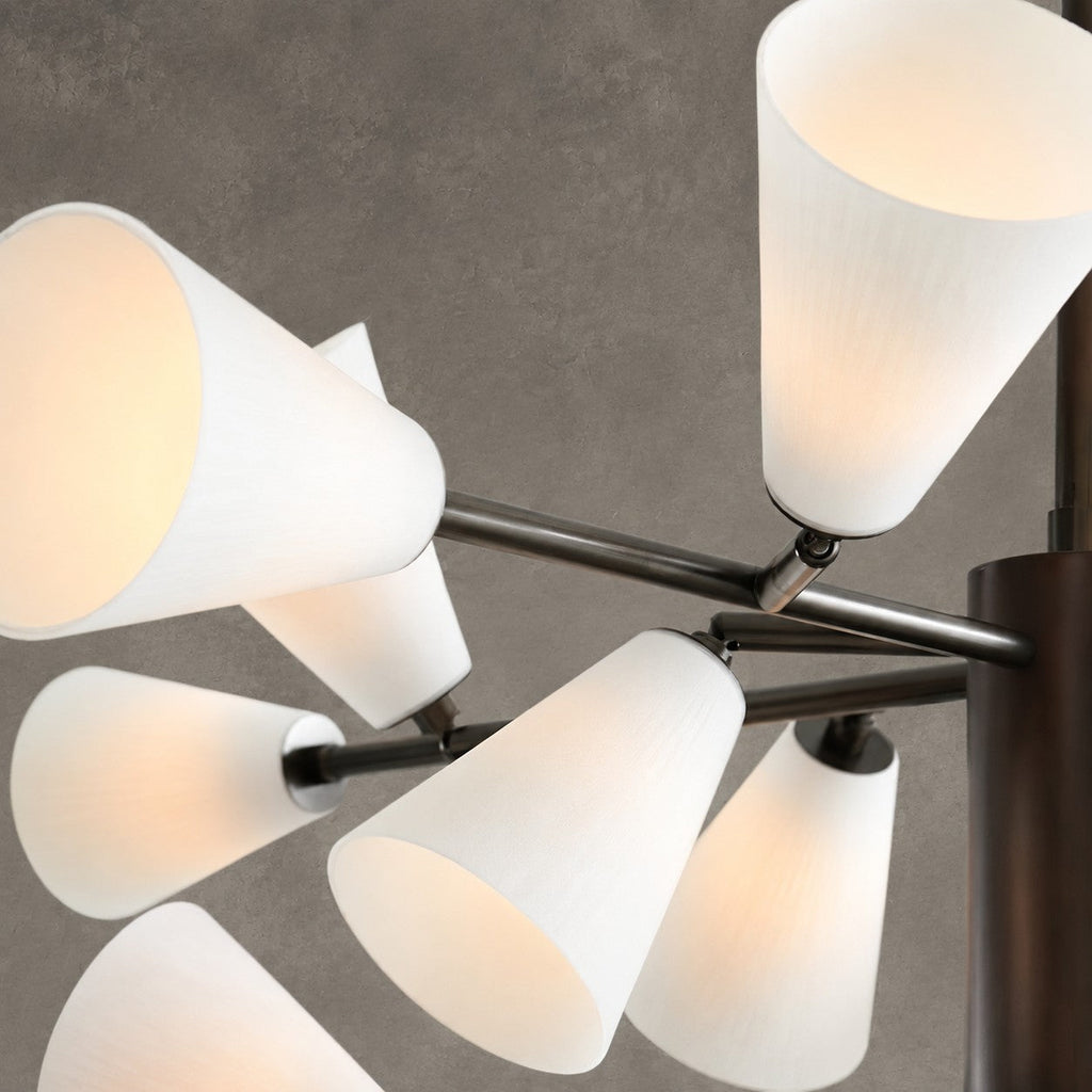Chandelier  Cassius Sputnik 18-Arm Bronze White Glass