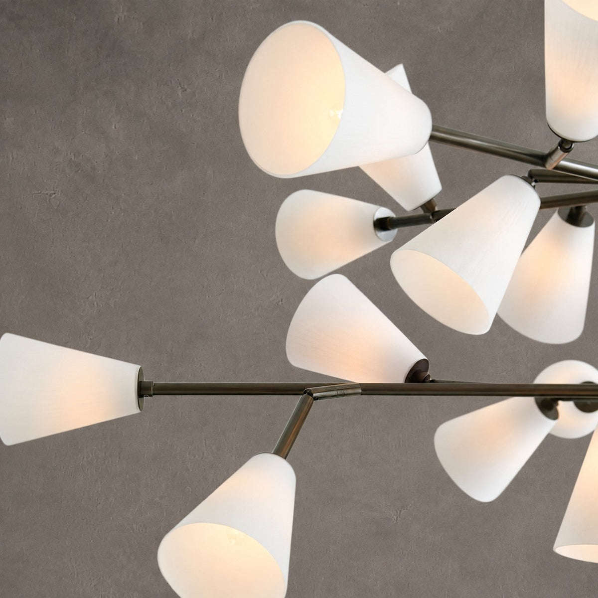 Chandelier  Cassius Sputnik 18-Arm Bronze White Glass