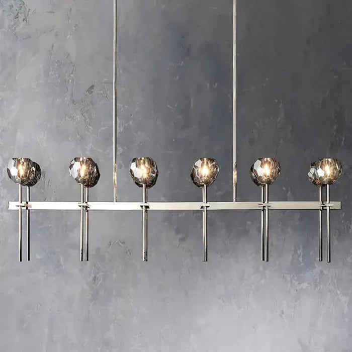 Bille De Crystal Ball Linear Chandelier 48” 60"
