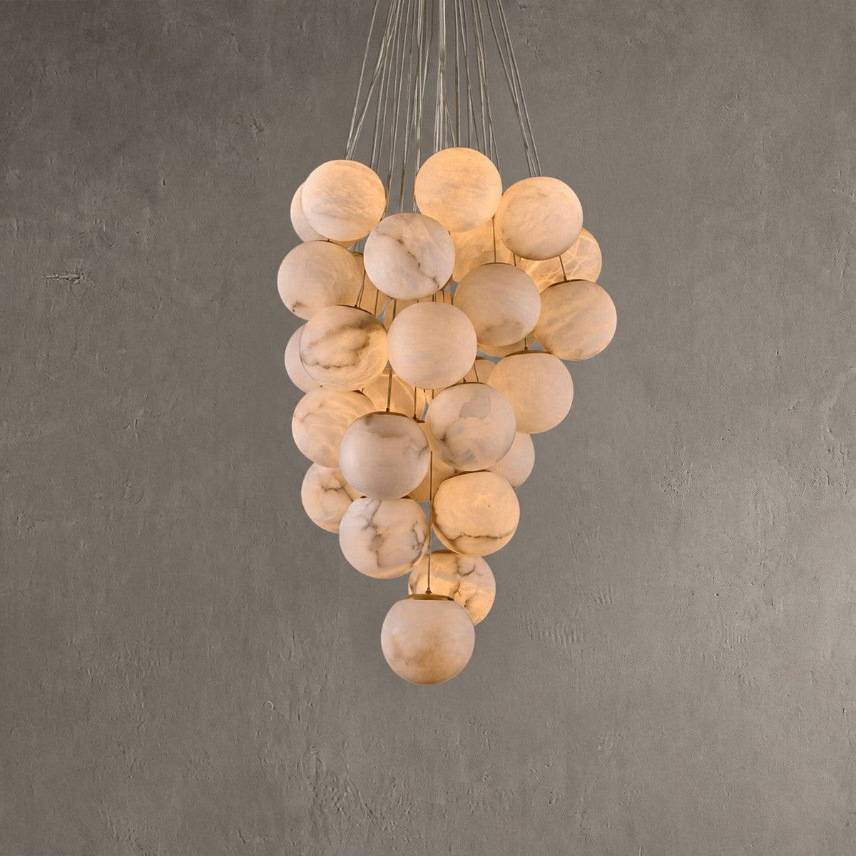 Alabaster Chandelier  Cluster Globe 31-Ball Gold