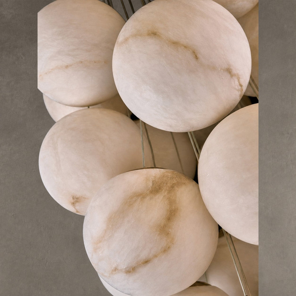 Alabaster Chandelier  Cluster Globe 31-Ball Gold