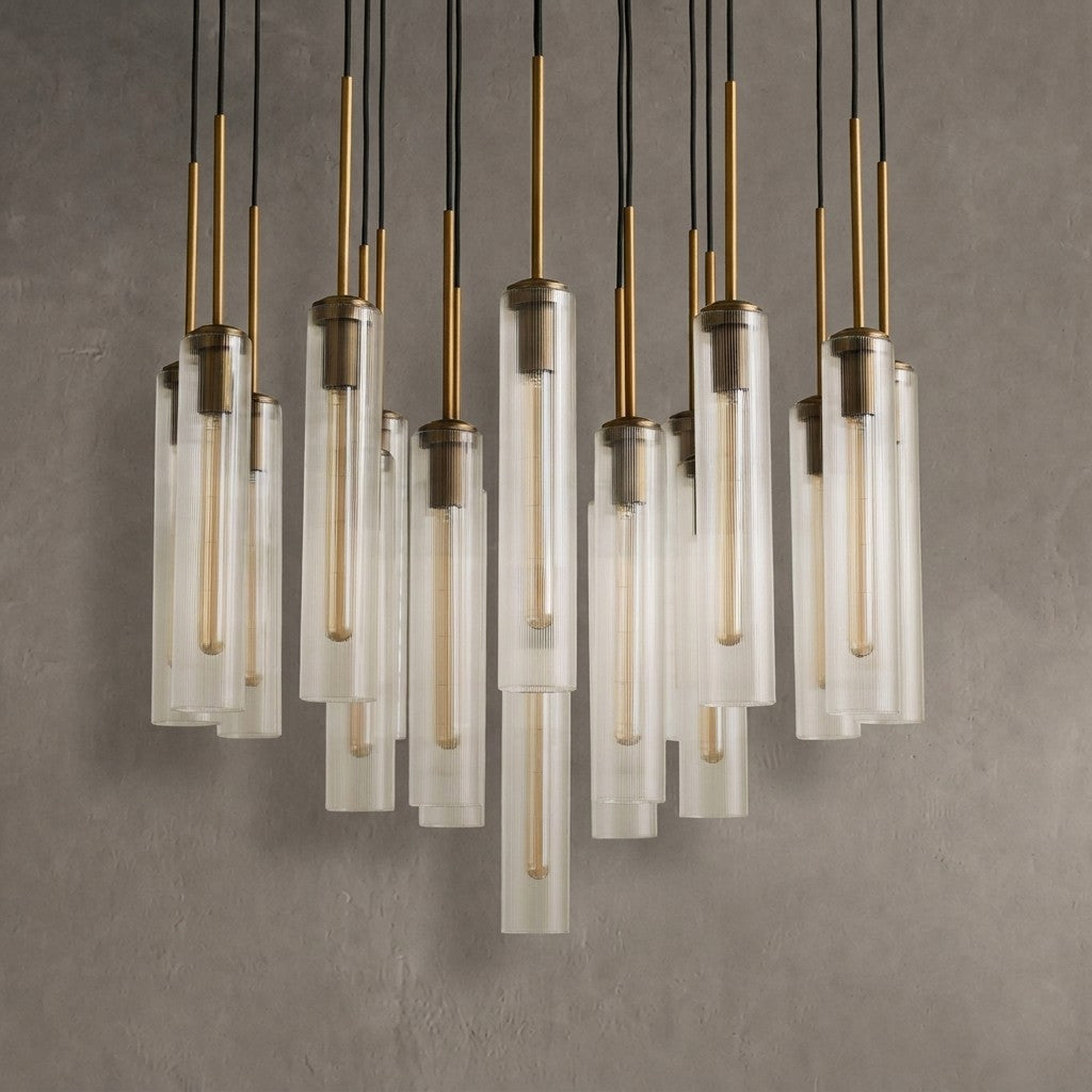 Colvane Hammered Glass Round Chandelier