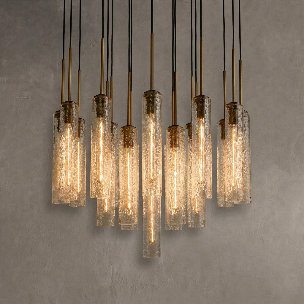 Colvane Hammered Glass Round Chandelier