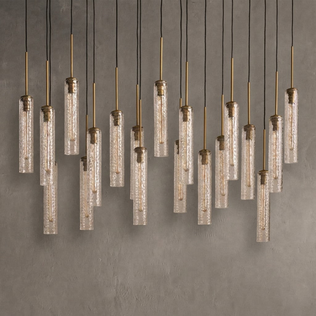 Colvane Linear Hammered Glass Chandelier