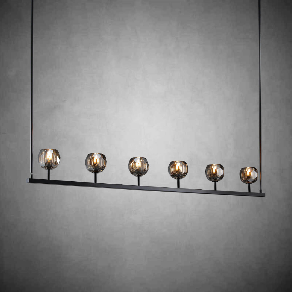 Bille De Crystal Ball Linear Chandelier 48” 60"