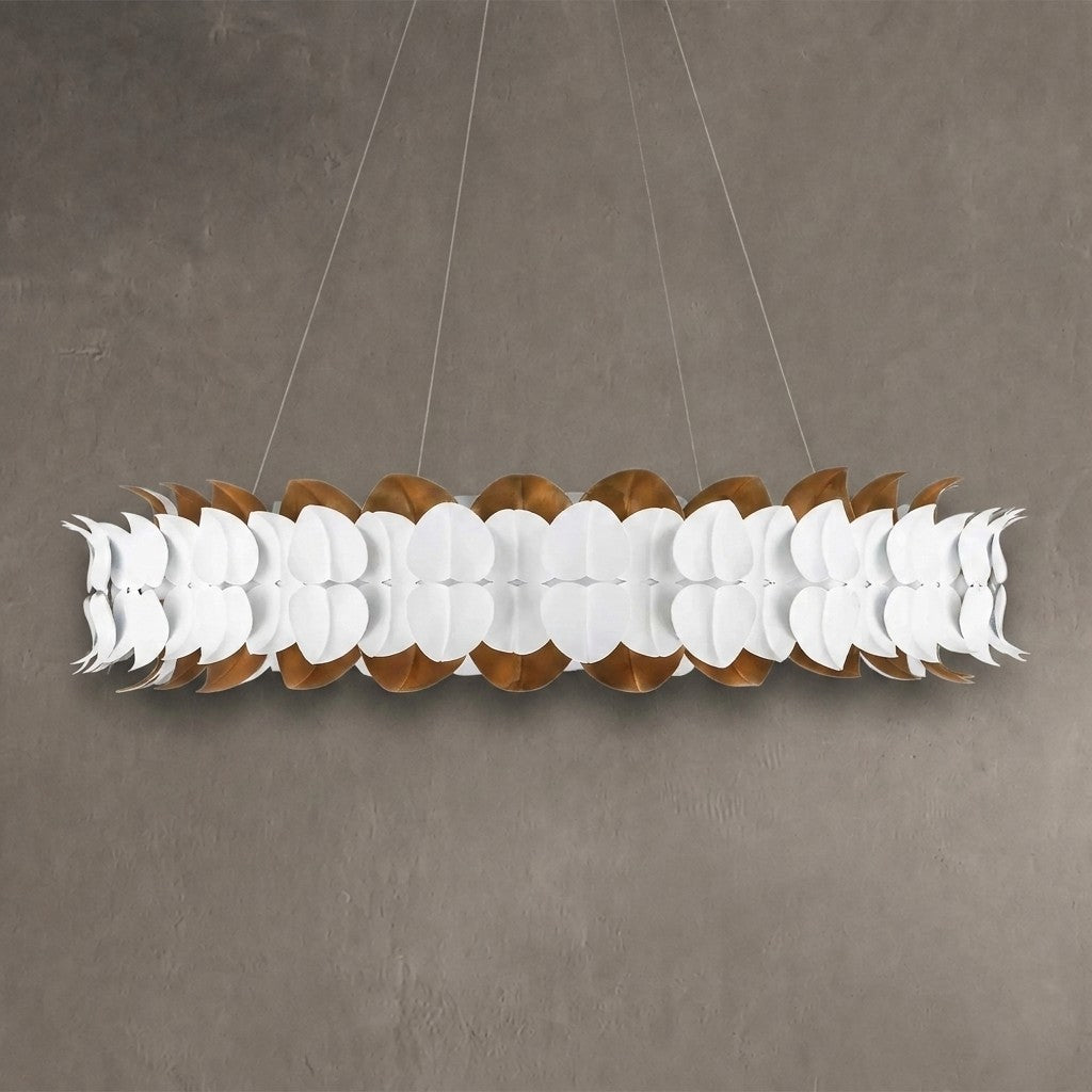 Darvelle Hand sculpted Leaves Chandelier 39''D