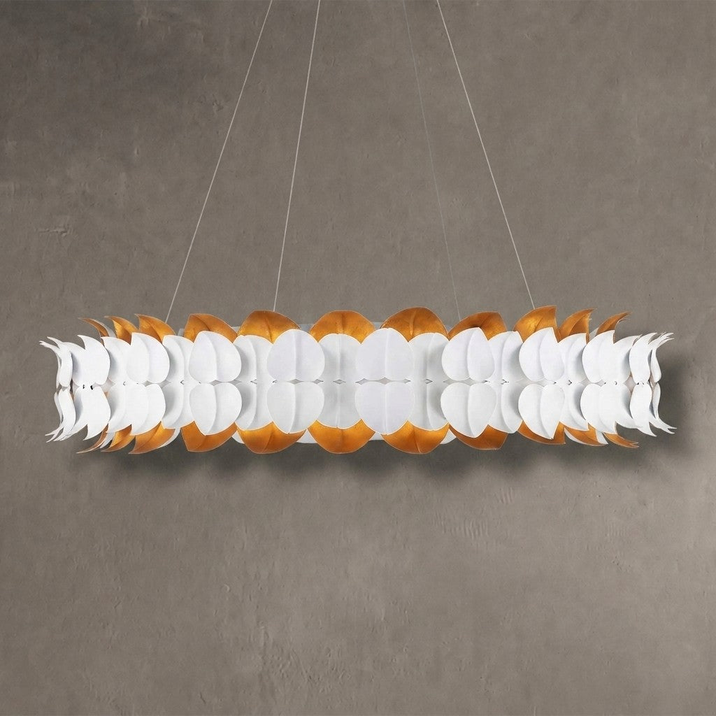 Darvelle Hand sculpted Leaves Chandelier 39''D