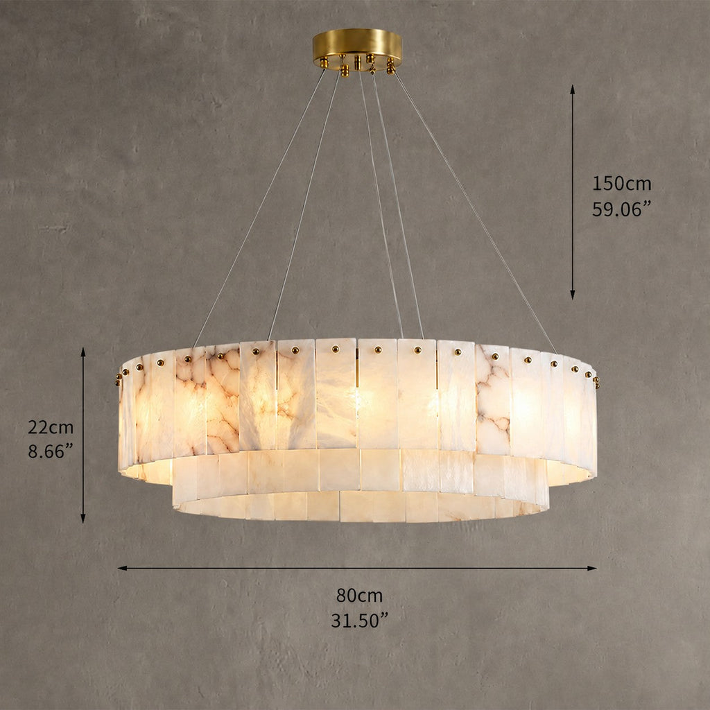 Solenne  Dining Room Chandelier  Spanish Alabaster Tiered Style