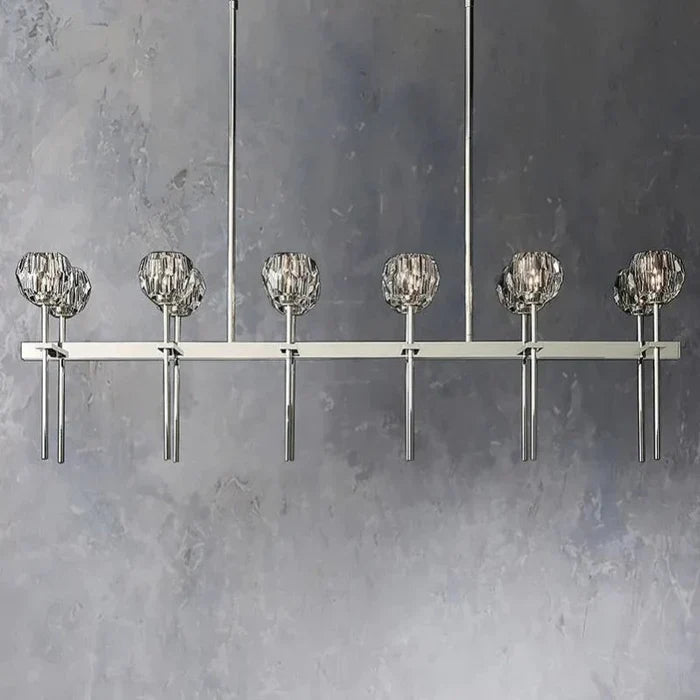 Bille De Crystal Ball Linear Chandelier 48” 60"