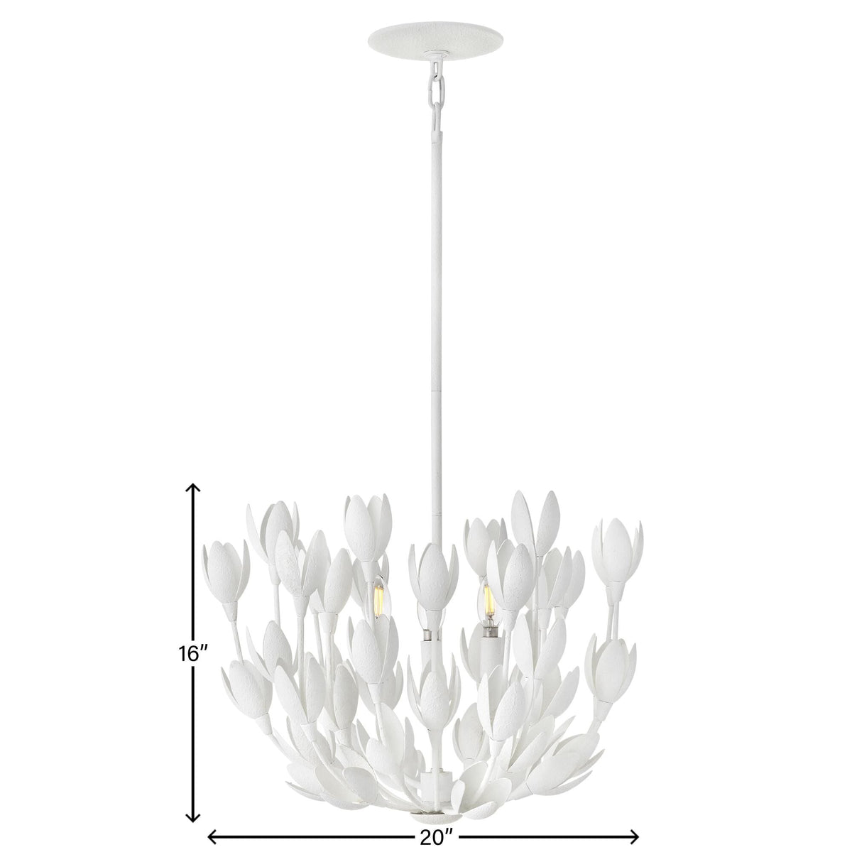 Flora 20 Inch 3-Light LED Chandelier - Delicate Floral Design