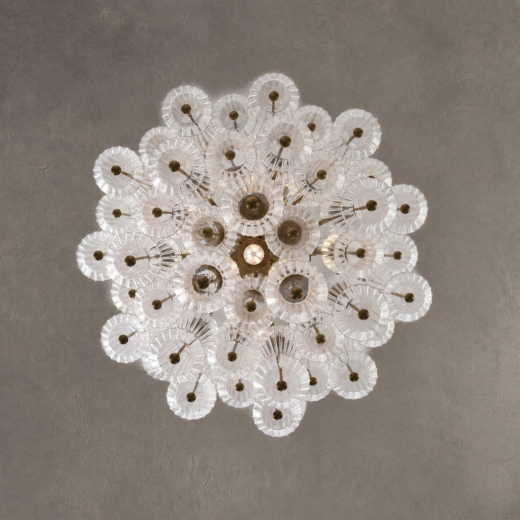 Florenzia Chandelier Ribbed Glass Cascade Gold