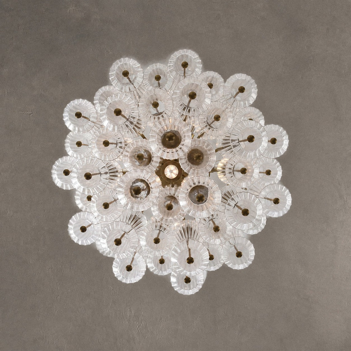 Florenzia Chandelier Ribbed Glass Cascade Gold