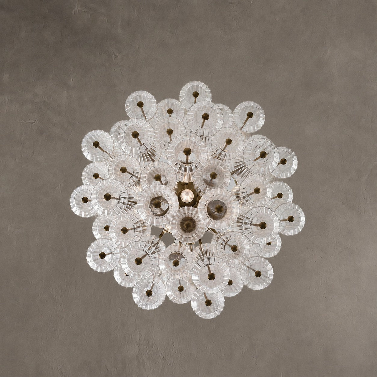 Florenzia Chandelier Ribbed Glass Cascade Gold