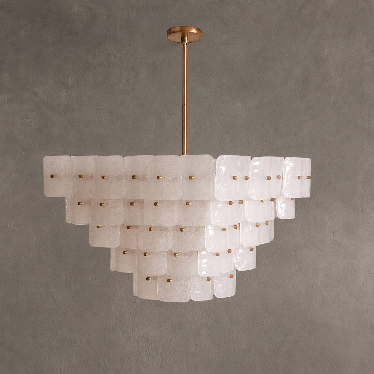Chandelier  Francis Bubbled Glass Tiered Brass
