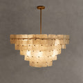Chandelier  Francis Bubbled Glass Tiered Brass