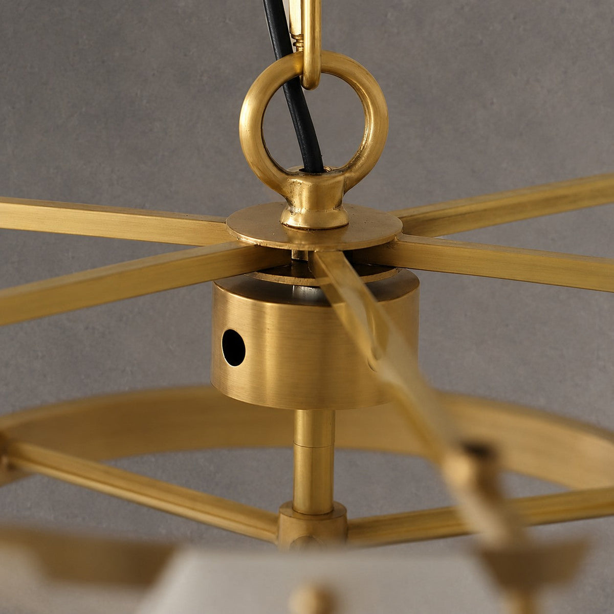 Pendant Light  Hexa Cloud Alabaster Hexagonal Brass