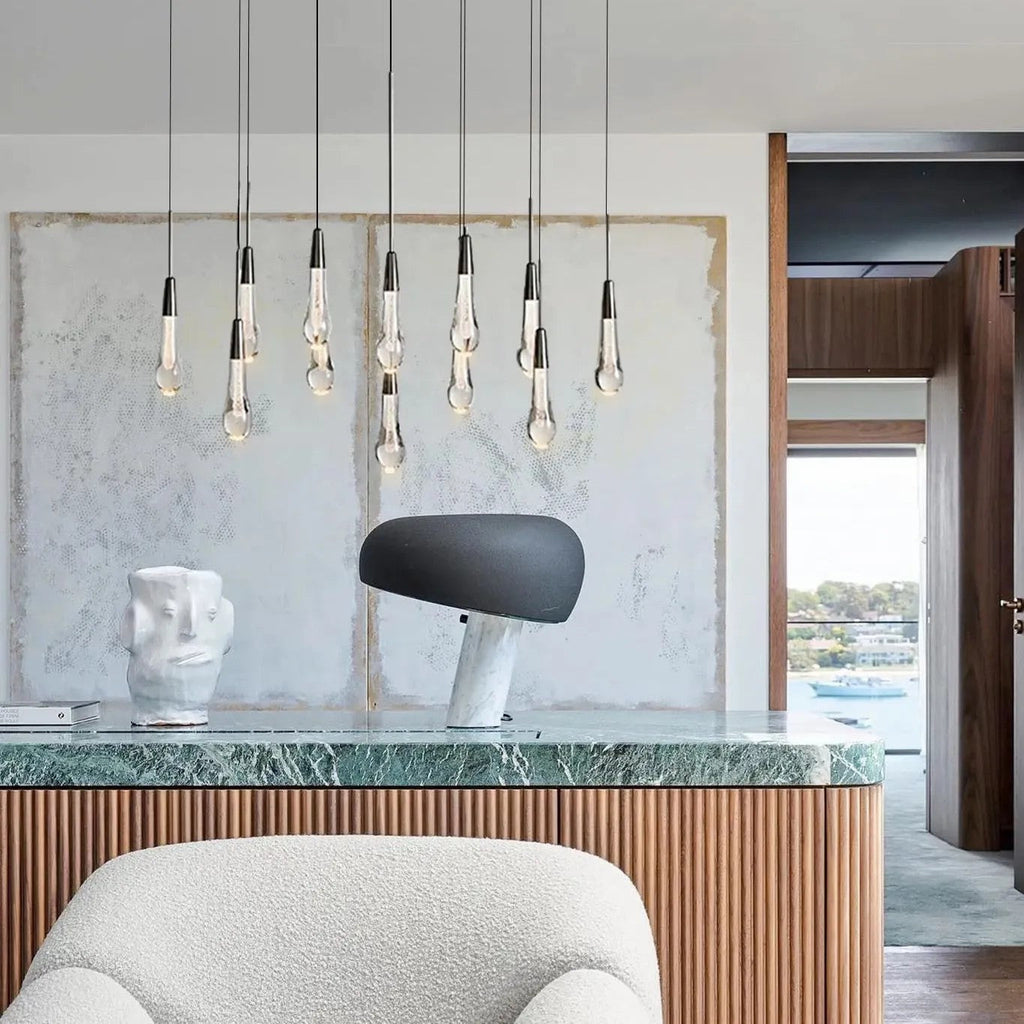Solvane Glass Linear Chandelier 36"