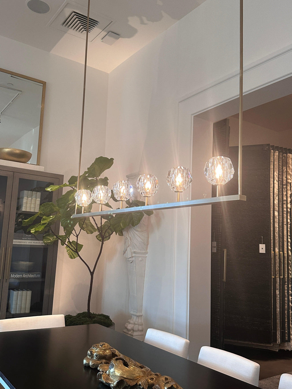 Bille De Crystal Ball Linear Chandelier 48” 60"