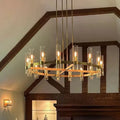 Lavelle Round Glass Chandelier 36"