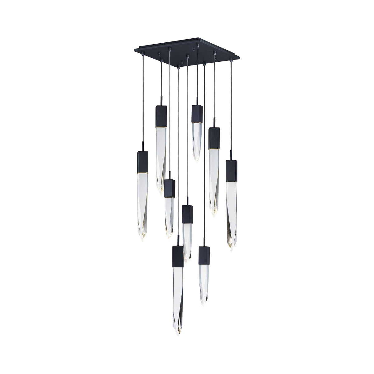 Modern Light Luxury Round/Rectangle Ceiling Pendant Light in Black Finish for Kitchen Island/ Staircase/Living Room