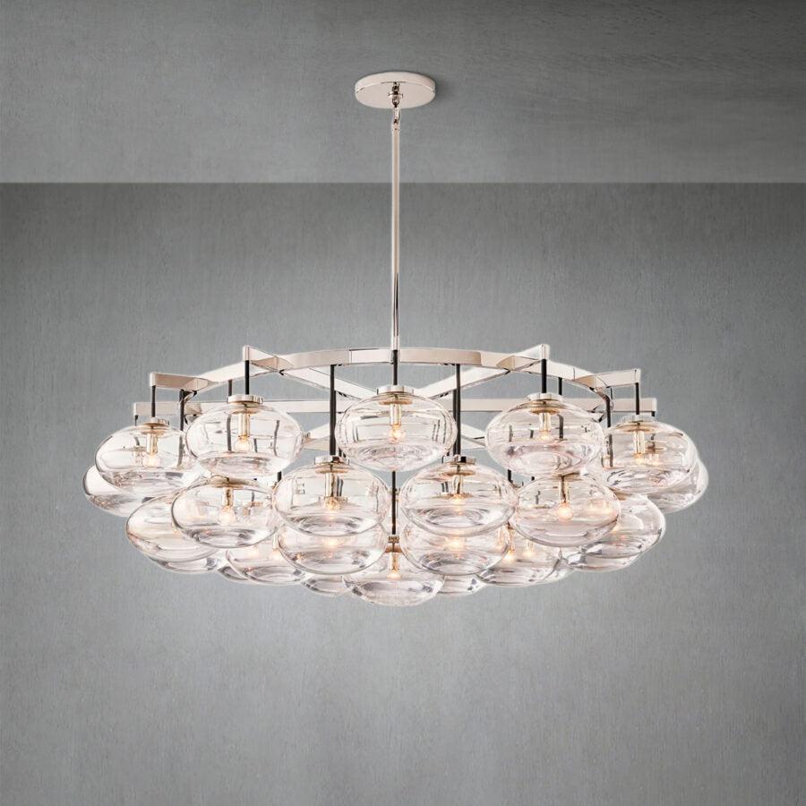 Cabrlet Clear Glass Round Chandelier 60"