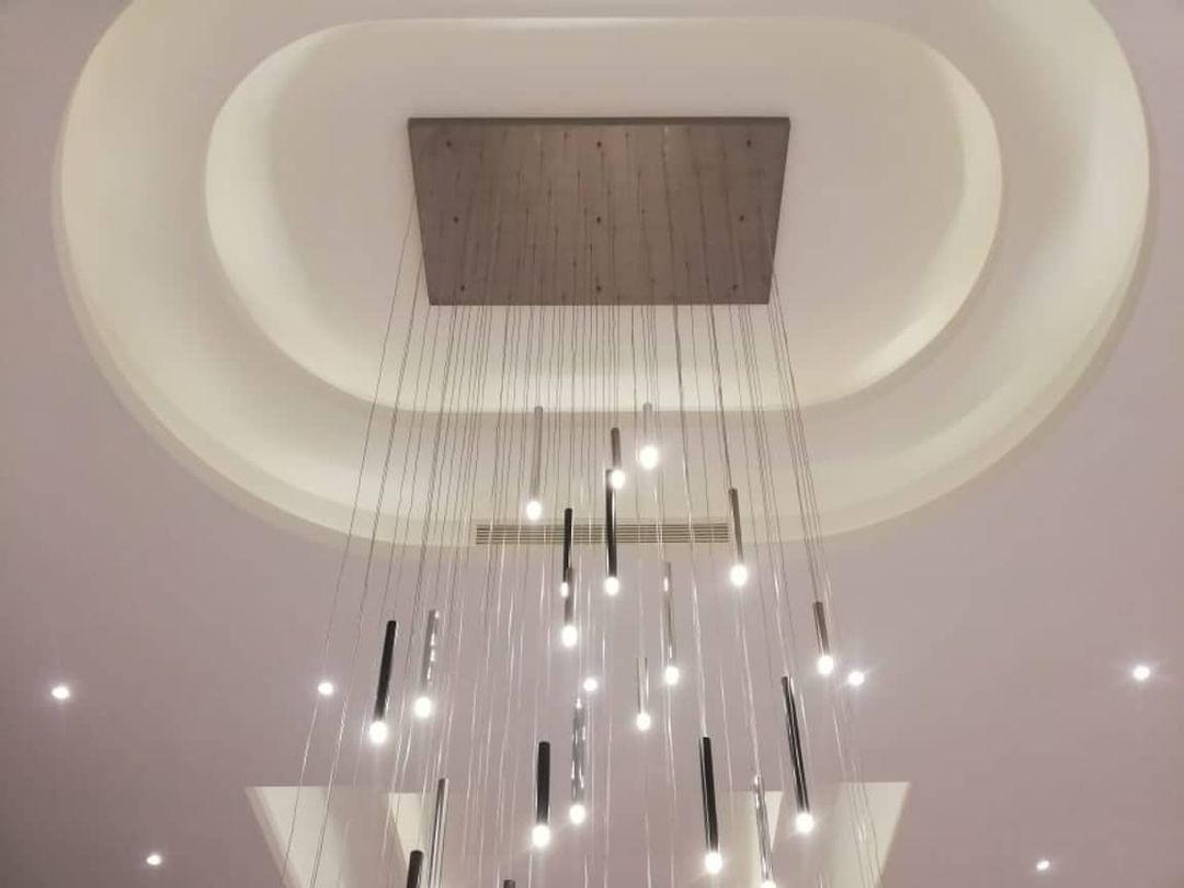 Bellini Square Tri-Tone Tubular Pendant Light Chandelier