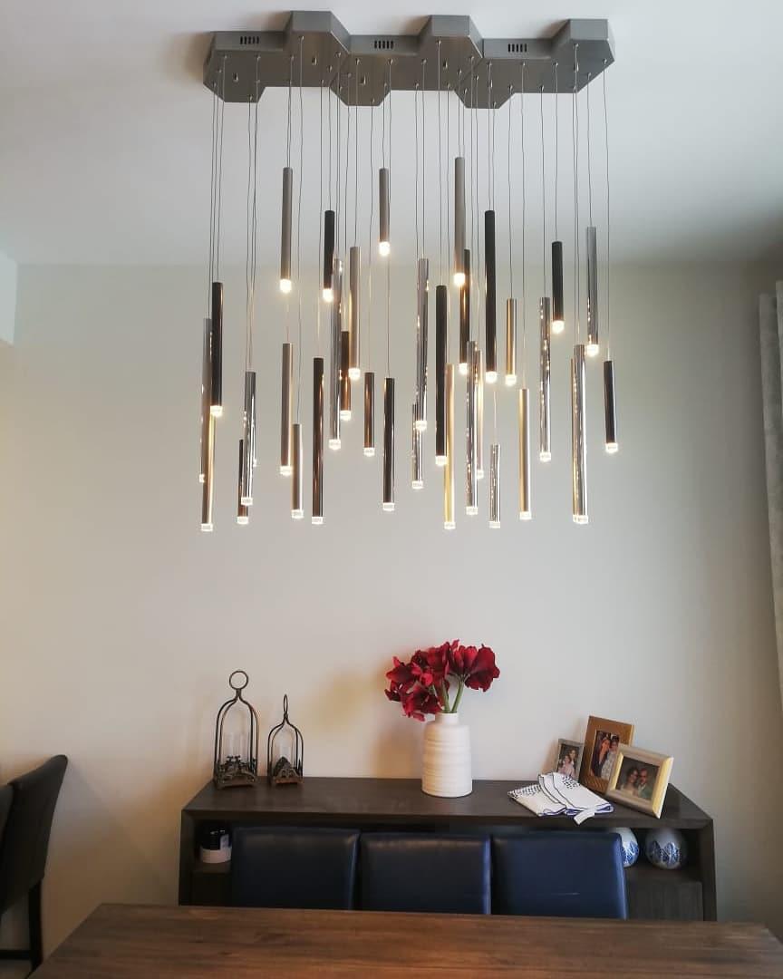 Bellini Square Tubular Pendant Light Chandelier
