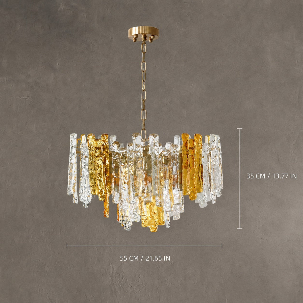 Glacier Ember Pendant Light Artisan Murano Style