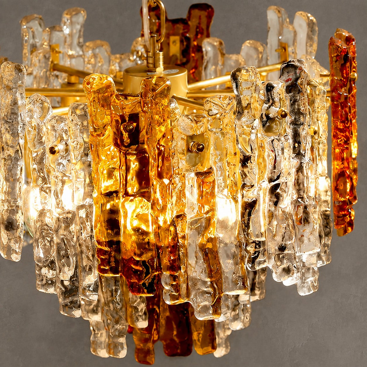 Glacier Ember Pendant Light Artisan Murano Style