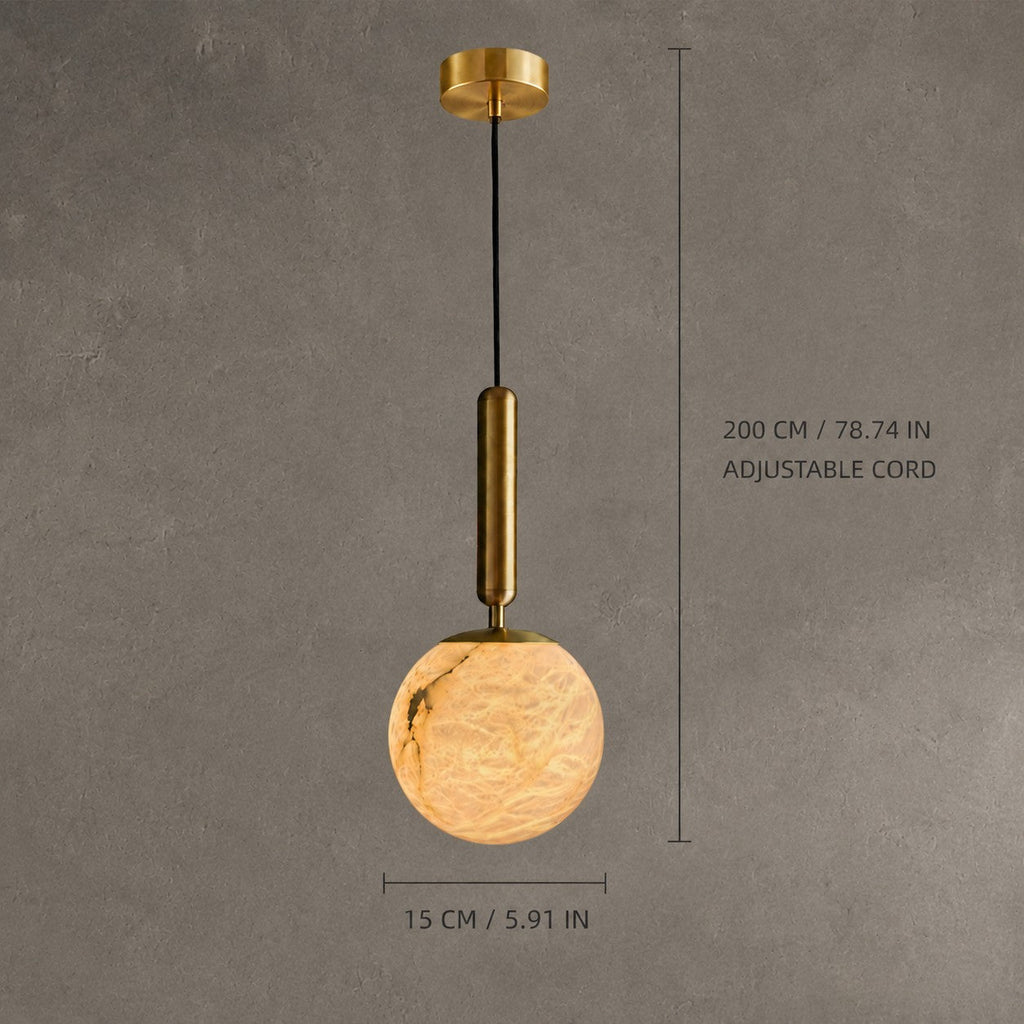 Solenne Sphere Alabaster Pendant Light