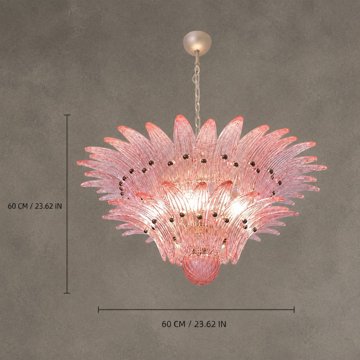 Chandelier Sculptural Floral Glass Style Floralys